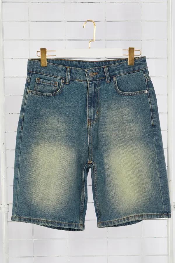 Wide Cut Denim Jeans Shorts